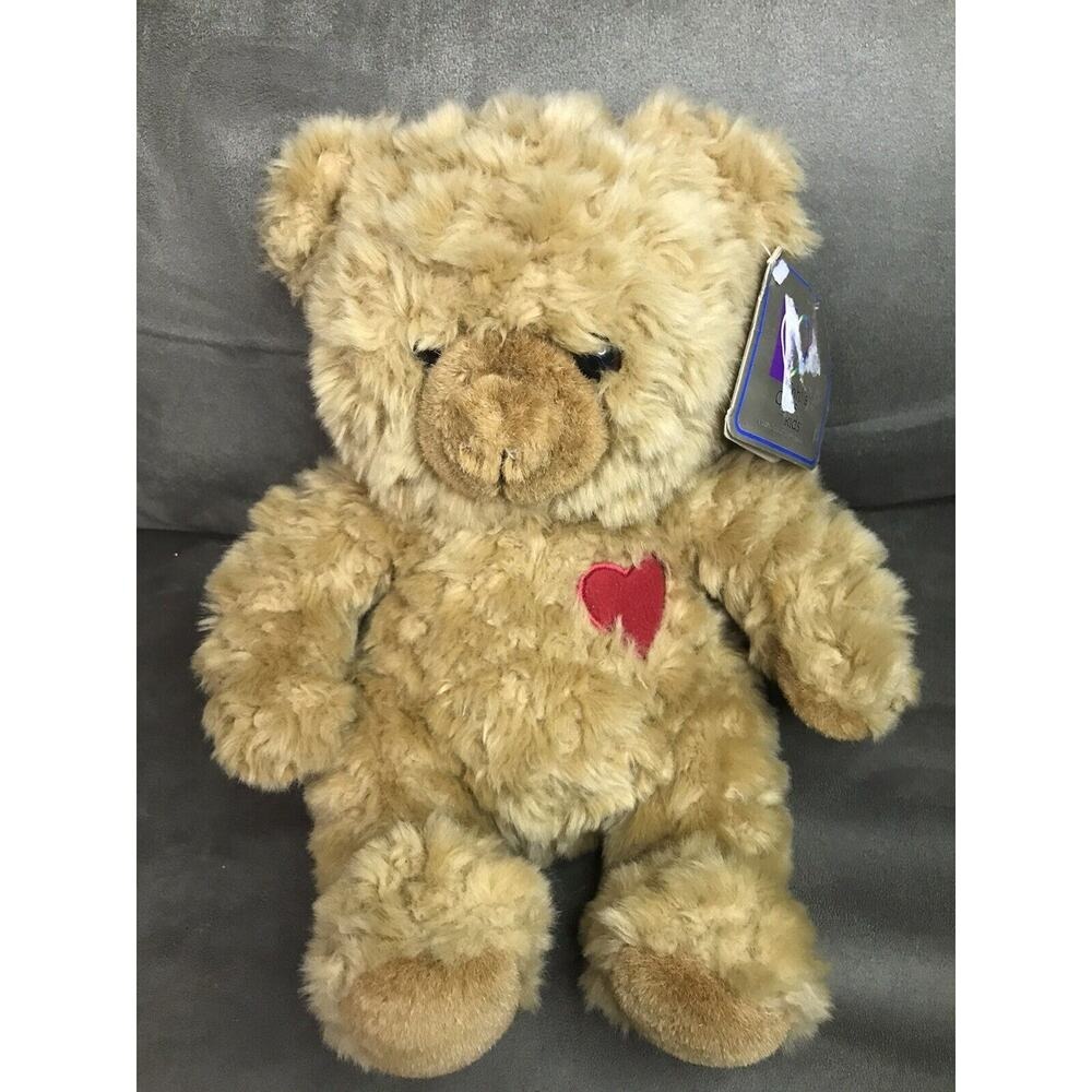 KOHL'S CARES FOR KIDS BROWN TEDDY BEAR‎ /RED HEART PLUSH - 10"